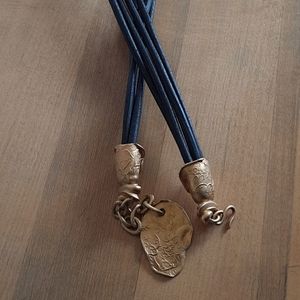 Donna Karan leather and gold belt